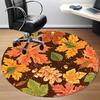 1PC Autumn Leaves Office Round Area Rug, Mat Suitable For Office, Under Office Chairs Bedroom Living Room Home Decor, Room Deco