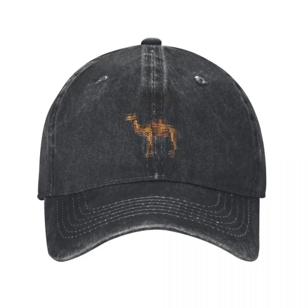 Adjustable Dad Hat Curved Brim Washed Cotton Cap Retro Camel Print Baseball Cap For Men Women