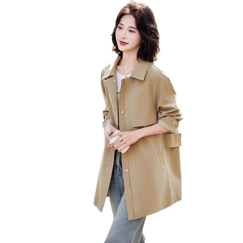 Casual Trench Coat Women's Medium and Long Spring New Design Sense Small Loose Fashion Temperament Jacket