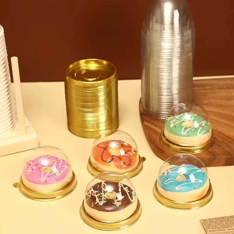 50pcs Clear Plastic Mini Cupcake Boxes Muffin Pod Dome Muffin Container Box for Wedding Birthday Dessert Baking Decorations
