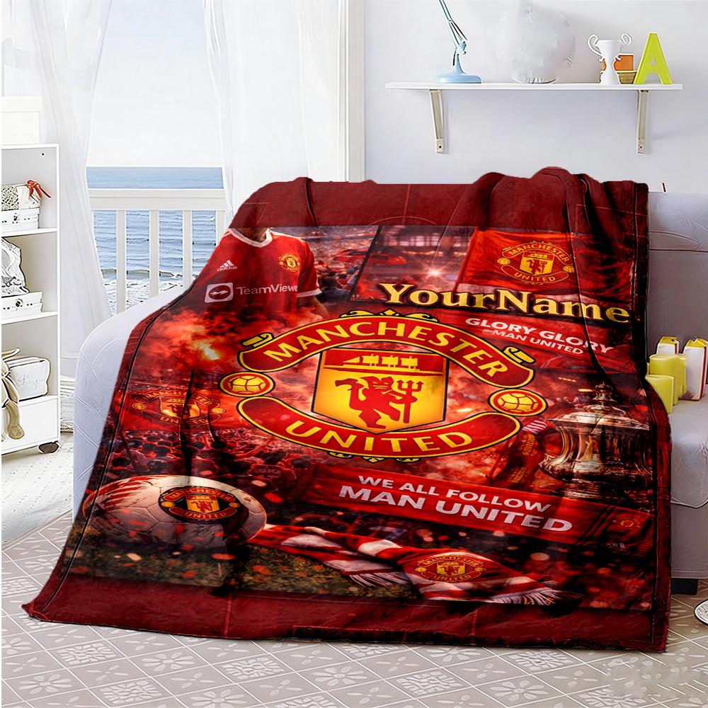 Manchester Customize Text Blanket Lightweight Customizable Blanket Durable Comfort for Office Chair Chair Bedding Sofa for All Occasions