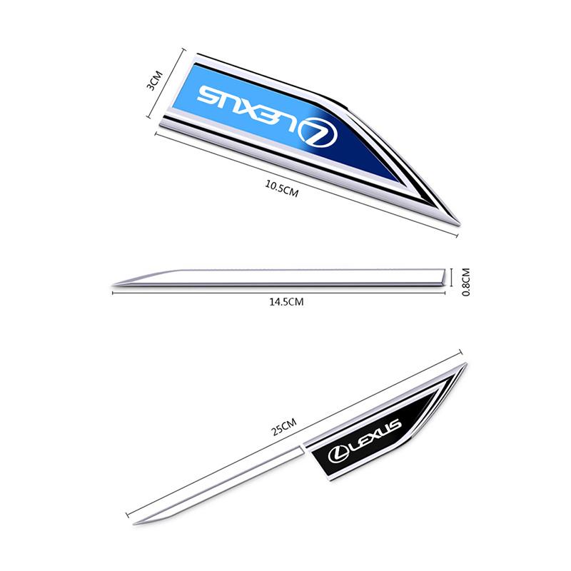 2 Stück Metallaufkleber Auto Kotflügel Emblem Aufkleber Auto Zubehör für Lexus F-SPORT ES RX NX LS UX LM LX GX LC RZ IS CT GS RC HS SC