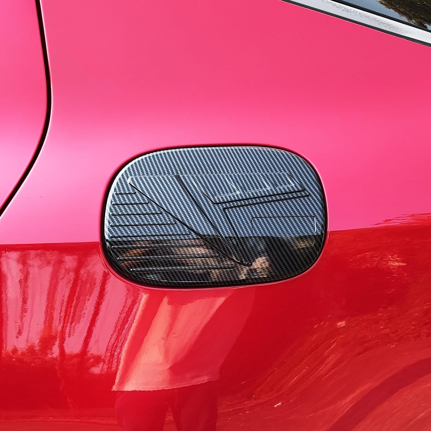 YOUTOOCAR Carbon Fiber Pattern Gas Cap Cover Compatible with Kia Stinger 2018-2023 Accessories Carbon Fiber Pattern