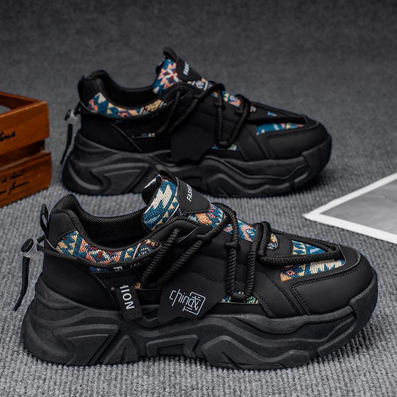 Men's Shoes New Autumn Retro Trend Versatile Sports Casual Shoes Men's Platform Wear-resistant Shoes