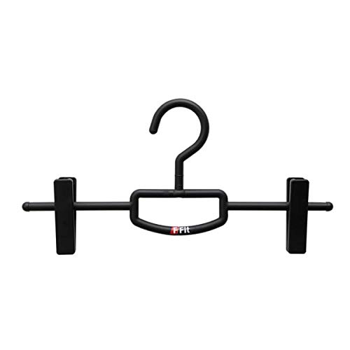 Shinko Hanger Basic Pants Hanger, F-FIT Clip Bar, Black, Made in Japan, 360-Degree Rotating Hook, Adjustable Clip, Stackable, Wide Clip, Non-Slip, Dur