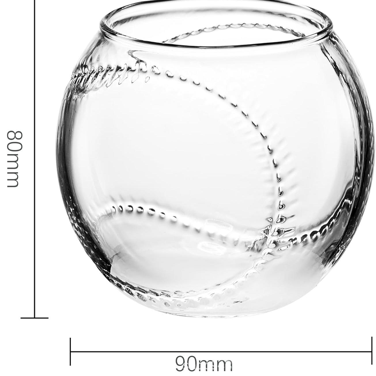 300ML Football Baseball Whiskey Glass, Unique Soccer - Shaped Crystal Clear Whiskey Tumbler Glass for Bourbon, Scotch, Cocktails 201-300ml