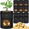Non-woven Breathable Bags with Flap Window Garden Pot Vegetable Potato Fruits Planting Containers Growing Reusable Handle Bag