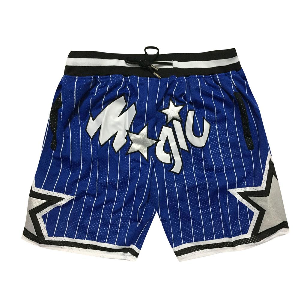 Magics Retro bestickte verkürzte Basketball-Shorts mit Kordelzug, Trainingsshorts