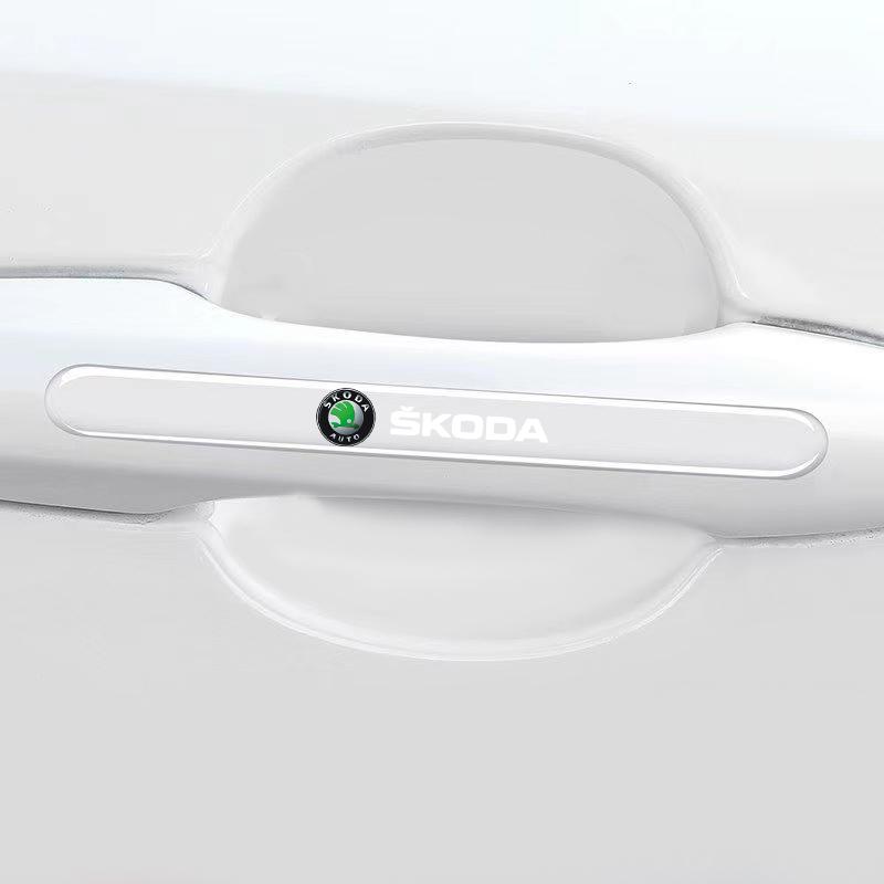4PCS Transparent Car Door Anti-collision Protector Bumper Strip Sticker for Skoda Octavia Fabia A7 Kamiq Kapoq Kodiaq Rapid SCALA Superb Yeti Derivati