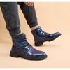 Fashion Genuine Leather Men's Boots Retro Snake Pattern Design Men's Chelsea Boots 2025 New Street Trend Shoes for Men Botas Para Hombre