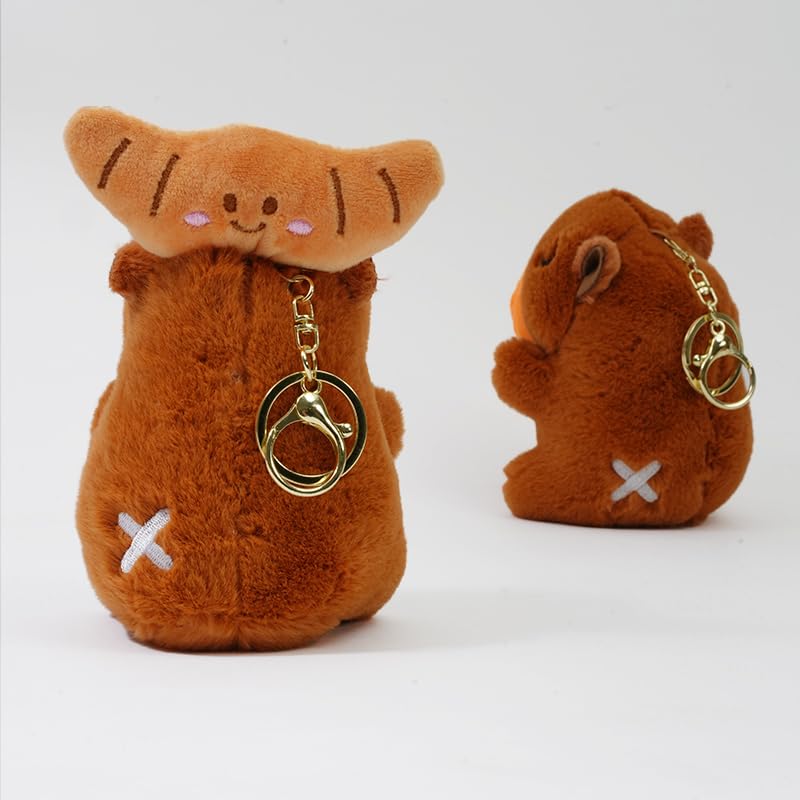 Clearstone Capybara Plush Keychain, Chavimaru Croissant, 19cm, Brown