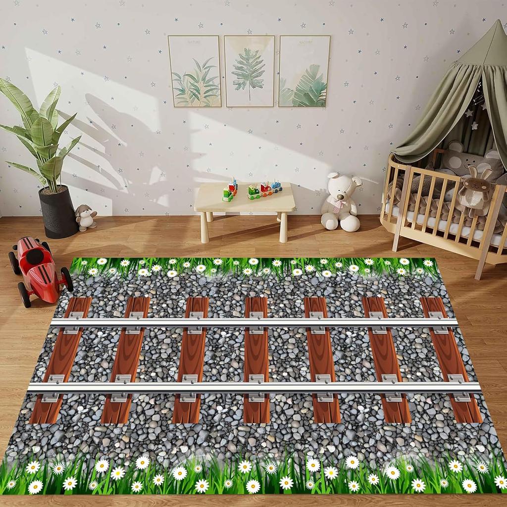 Kids Area Rug Graffiti Colorful Play Rug Mat Hopscotch Mat for Kids Boy Nonslip Numbers Educational Rugs for Bedroom Room Decor