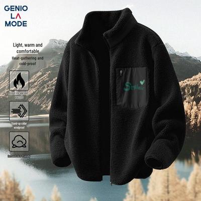 GENIOLAMODE Men's Heavyweight Double-Sided Fleece Jacket