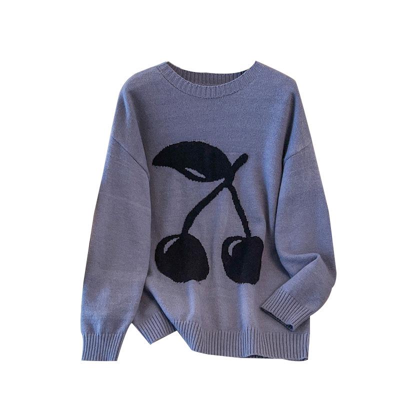 Plus Size Women's Loose Knit Round Neck Pullover Sweater - Fits Bust 150/160 cm, 200-350 Jin