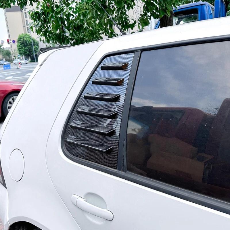 For Volkswagen GOLF 4 MK4 1997-2006 Car Rear Louver Window Side Shutter Cover Trim Sticker Vent Scoop ABS Carbon Fiber Black ABS
