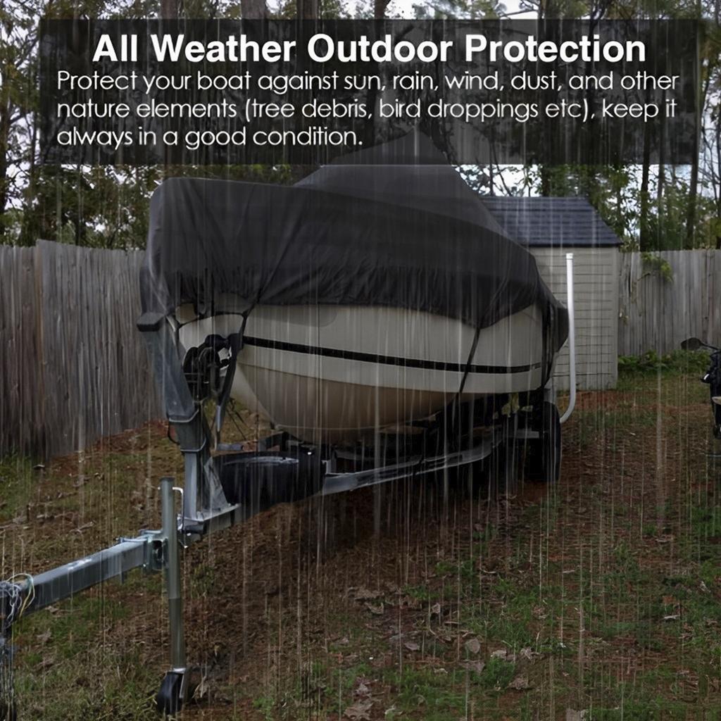 Yacht Boat Cover 20-22FT Boat Cover Anti-UV Waterproof Heavy Duty Oxford Cloth V-Hull TRI-Hull Runabout Boat Accessories