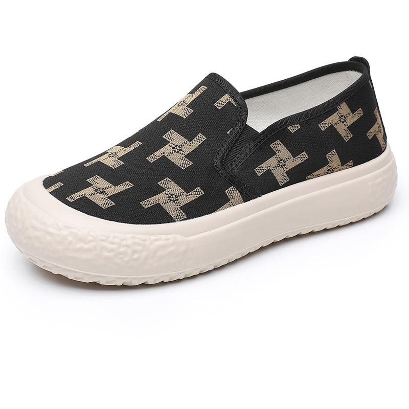 Shoes Women's Spring and Summer New Women's Single Shoes Fashion Women's Versatile Canvas Soft Sole Is Not Tired, One Pedal Is Breathable and Light