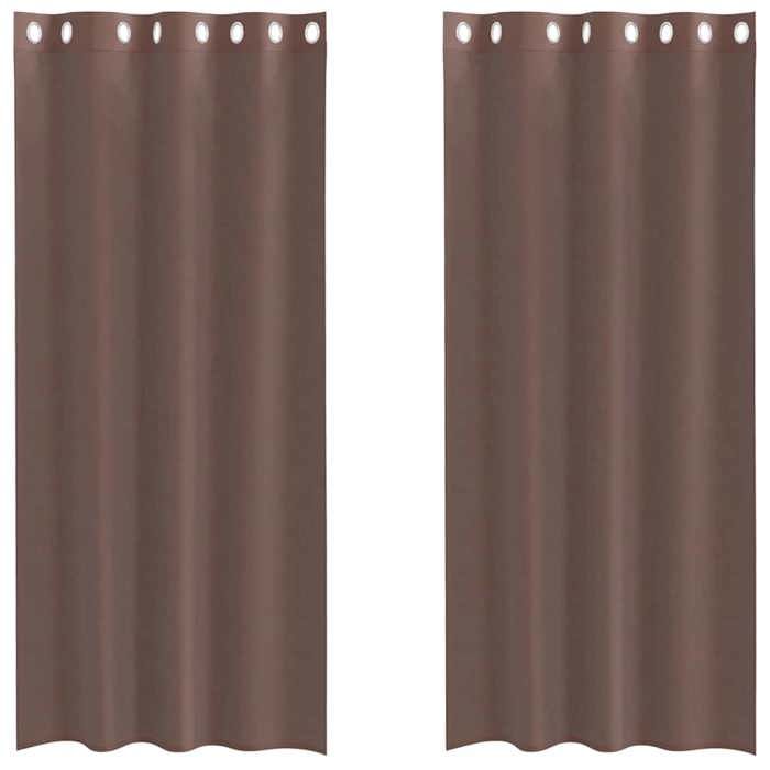 VidaXL Rideaux en voile avec œillets 2 pcs marron 140x225 cm, rideau en filet, rideau transparent, voile de fenêtre, 4102067