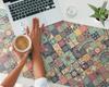 Protective Vinyl Mat For Companies And Offices Floral Patchwork 120X60 Cm