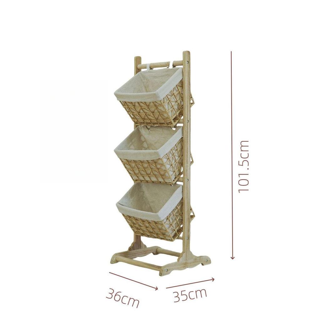 Woven Multi-Layer Snack & Sundries Storage Rack for Living Room