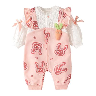 Baby Nest Baby Long Baby Open Front Newborn Cute Rabbit 90 Months Clothes, Girls' Coveralls, Rompers, Sleeves, Clothes, Children's Clothes, Clothes,