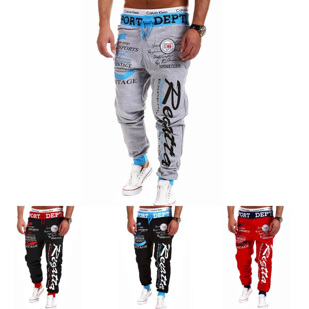 Classic Men's Letter Sport Sweat Pants Jogging Jogger Trousers Tracksuit Bottoms With Stylish Drop Crotch Design
