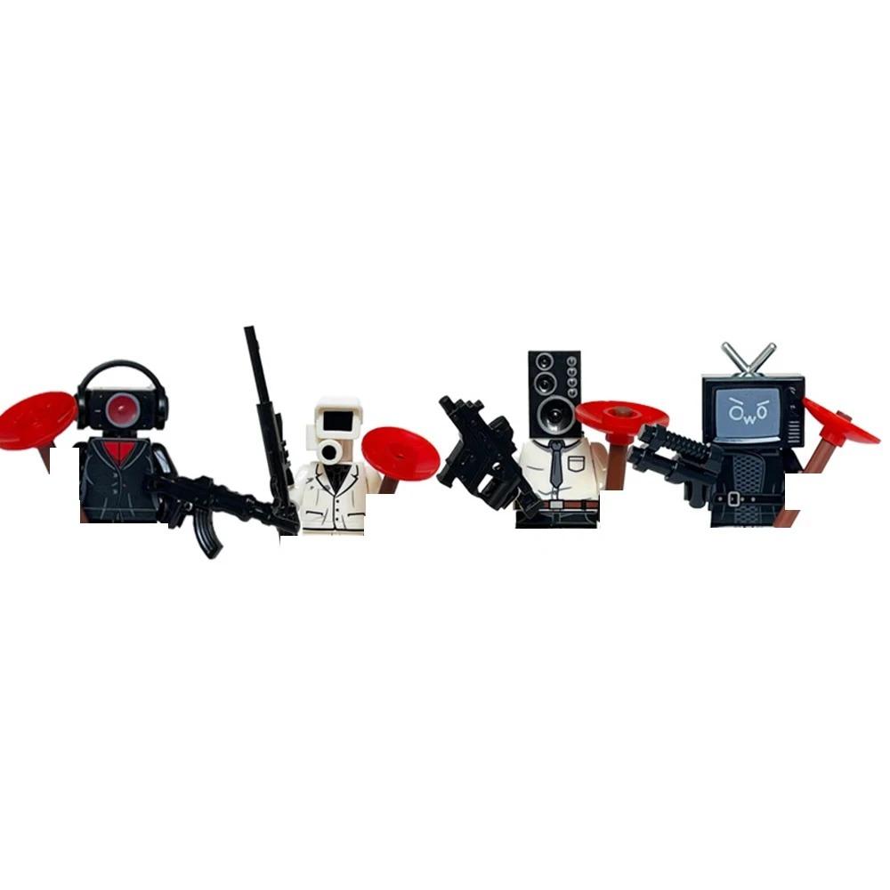 12pcs Mini Skibidi Toilet Figure Anime Toys TvMan Cameraman Speakerman Bricks Assembling Model Toy For Kid Gifts