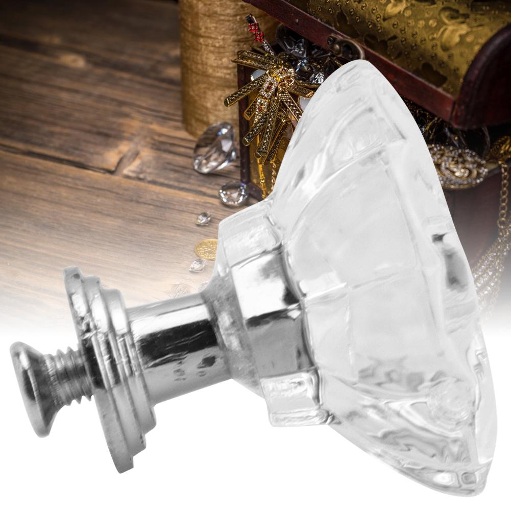 5KS Akrylové knoflíky na dvířka skříněk Evropský styl Křišťálové jednodírkové úchytky na zásuvky Rukojeti B Květina