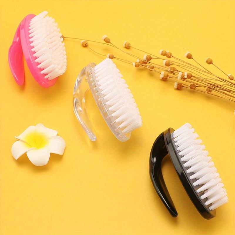 1Pc Oval nail brush nail dust brush nail cleaning brush plastic nail brush sweep soft bristle brush