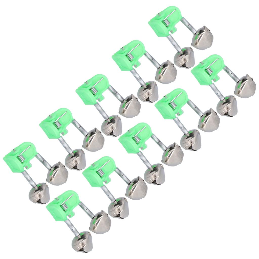 10PCS Lot Rod Tip Clamp Bells Fishing Pole Fish Bite Lure Alarm Alert Twin Bell Ring Clip