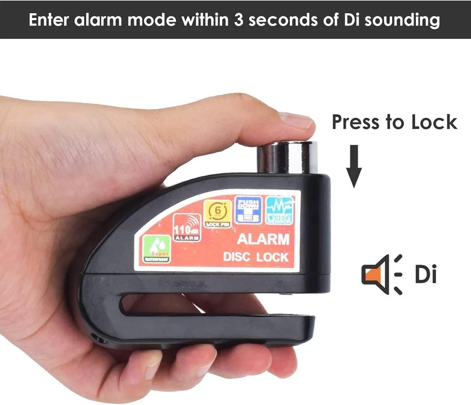 Blocare de frână cu disc pentru roată de motocicletă, antifurt, de securitate, cu alarmă, din aliaj de aluminiu, încuietori de siguranță pentru biciclete pentru bicicletă electrică, scuter