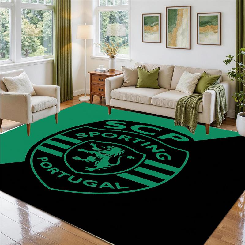 Sporting CP FC Design Crystal Velvet Rug Soft Decorative Mat for Bedroom Entrance