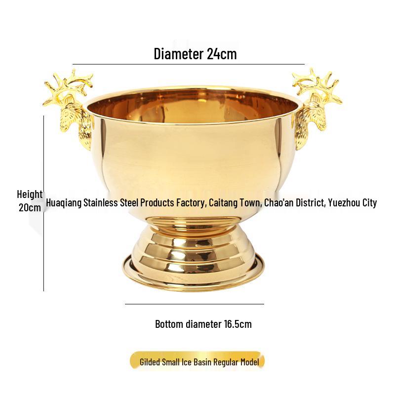 Stainless Steel Luxury Deer Ear Ice Bucket: 304 Ice Basin & Champagne Chiller