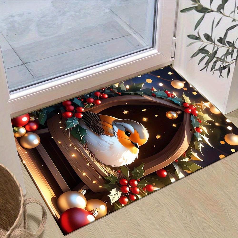 

1pc Christmas Bird Area Rug, Slip-Resistant, Easy-Clean, Stain-Resistant, Perfect for Cozy Living Rooms, Bedrooms, Kitchens, Offices, and Ho 60cm by 90cm