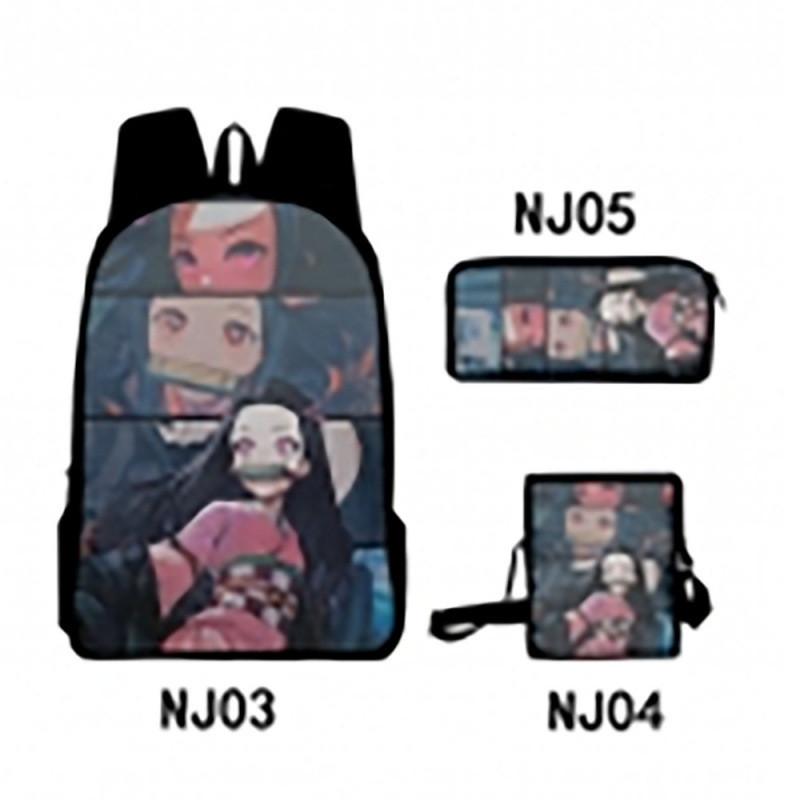 Demon Slayer Kimetsu No Yaiba Backpack Set With Breathable Polyester For School And Travel