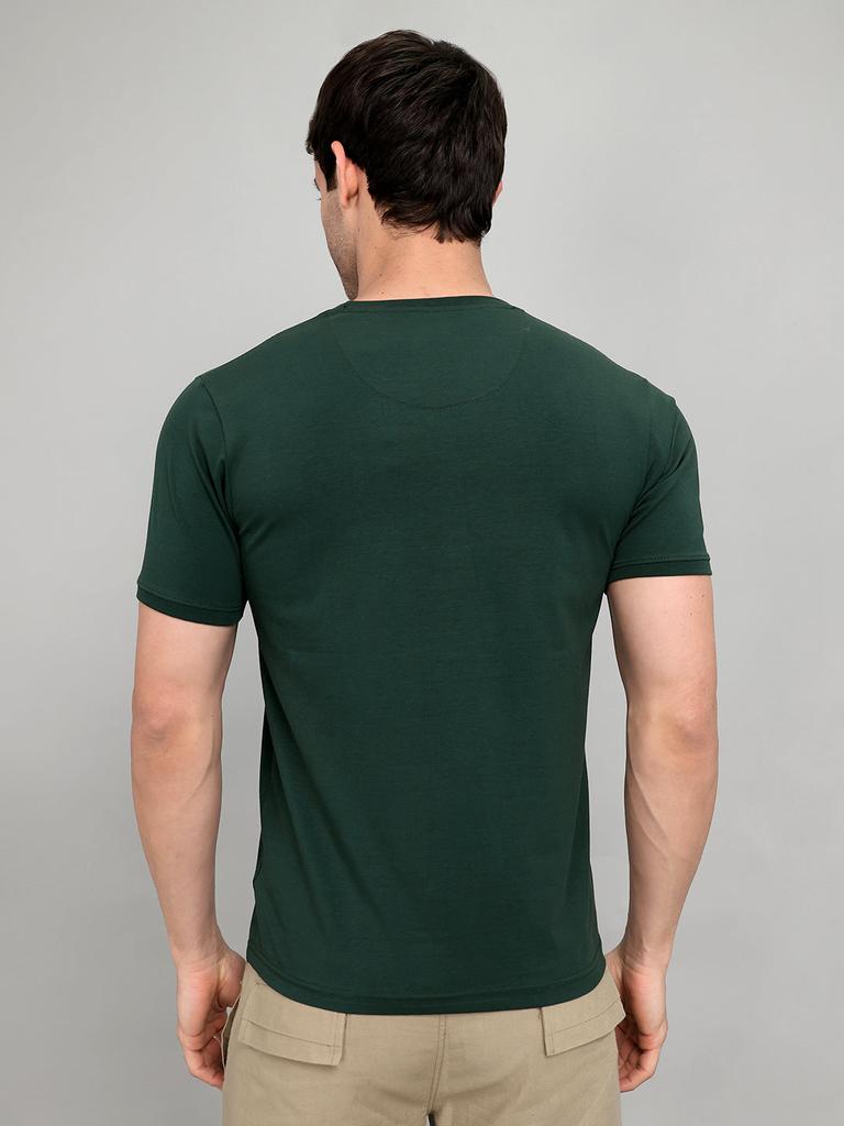 MONTE CARLO Men Regular Fit Green Tshirt