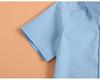 Boys' Blue Short-Sleeve School Uniform Shirt - Thin, Pure Cotton Summer Formal Wear for Middle & Big Kids