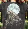 Vintage Mond Kröte 90er Grafikstil Comfort Colors® T-Shirt, Tierliebhaber Retro Frosch verblasstes T-Shirt, Natur Y2K Streetwear 2000er Kröte Geschenk