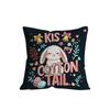 Easter Bunny Pillow Cover, Printed With Colorful Lights And Easter Eggs, Featuring Letters; A Decorative Cushion For Home And Sofa.