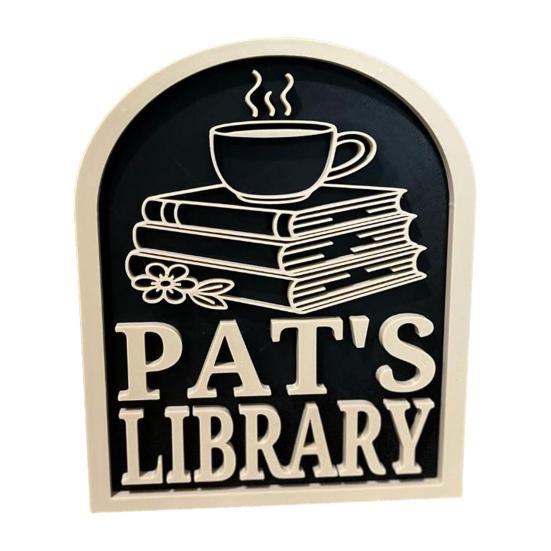 Personalized Library Sign 3D Bookshelf Book Store Decor for Home Library or Reading Nook Bookish Gifts for Book Lovers Reader Women Students