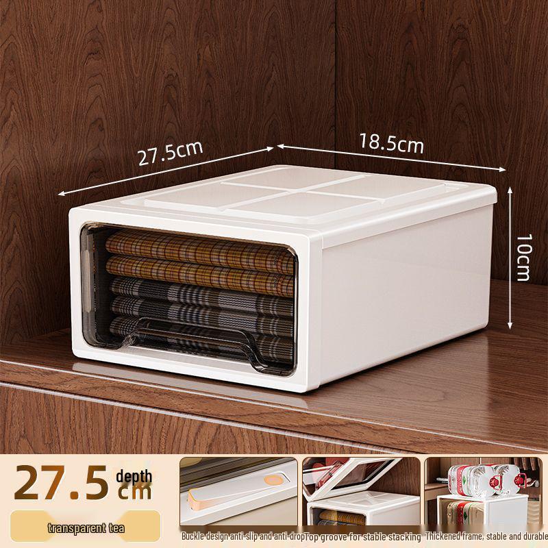 

Drawer-Type Wardrobe Organizer: Dustproof Plastic Storage Box for Clothes and Underwear