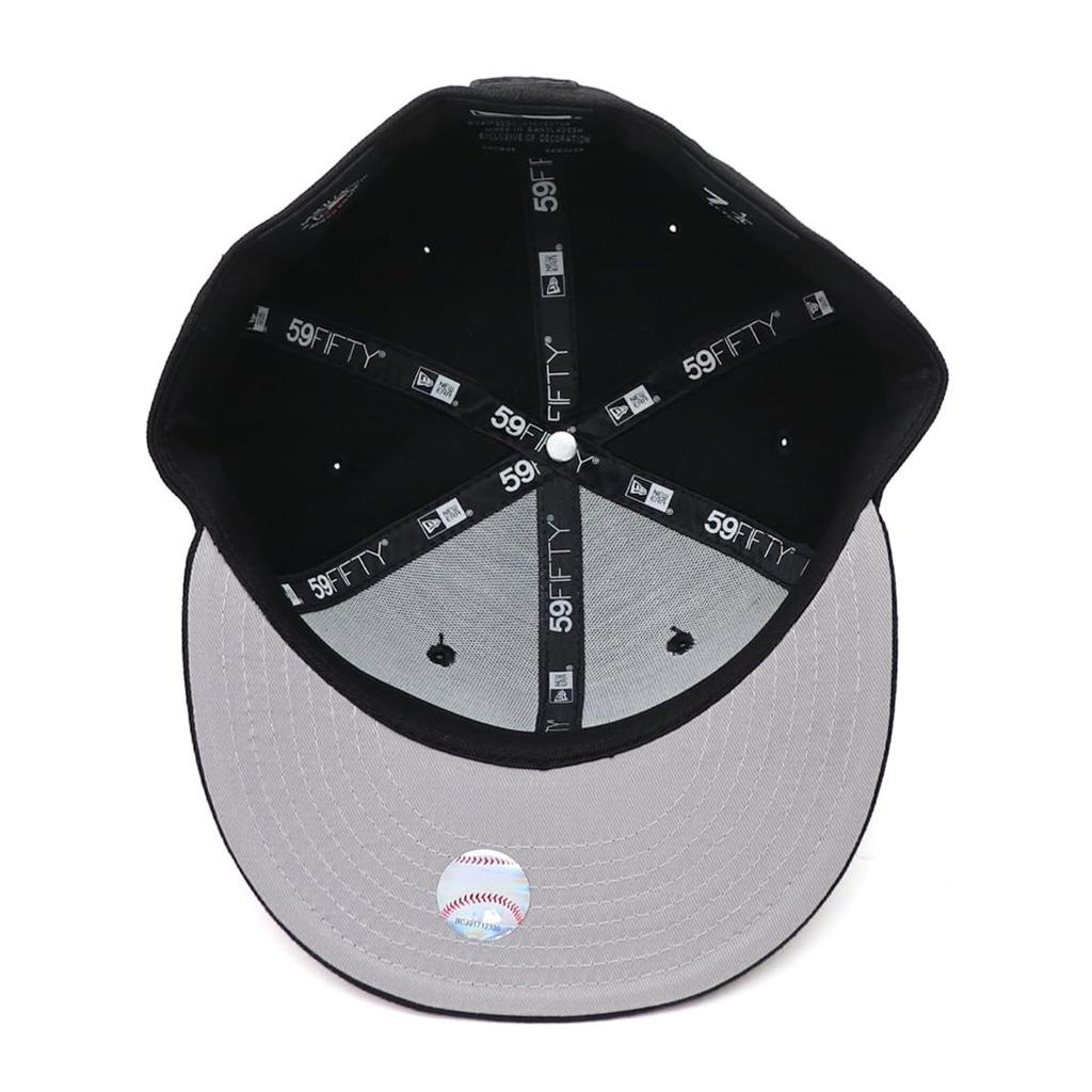 59FIFTY Los Angeles Dodgers Cap Hat Unisex Major League US Model [New Era] Men's Women's (7 5/8 (60.6cm), BLACK-BLACK)