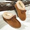 Fashion Winter New Suede Bow Knot Design Short Boots 2025 Casual Plus Velvet Thick Warm Thick Bottom Non-slip Women's Boots