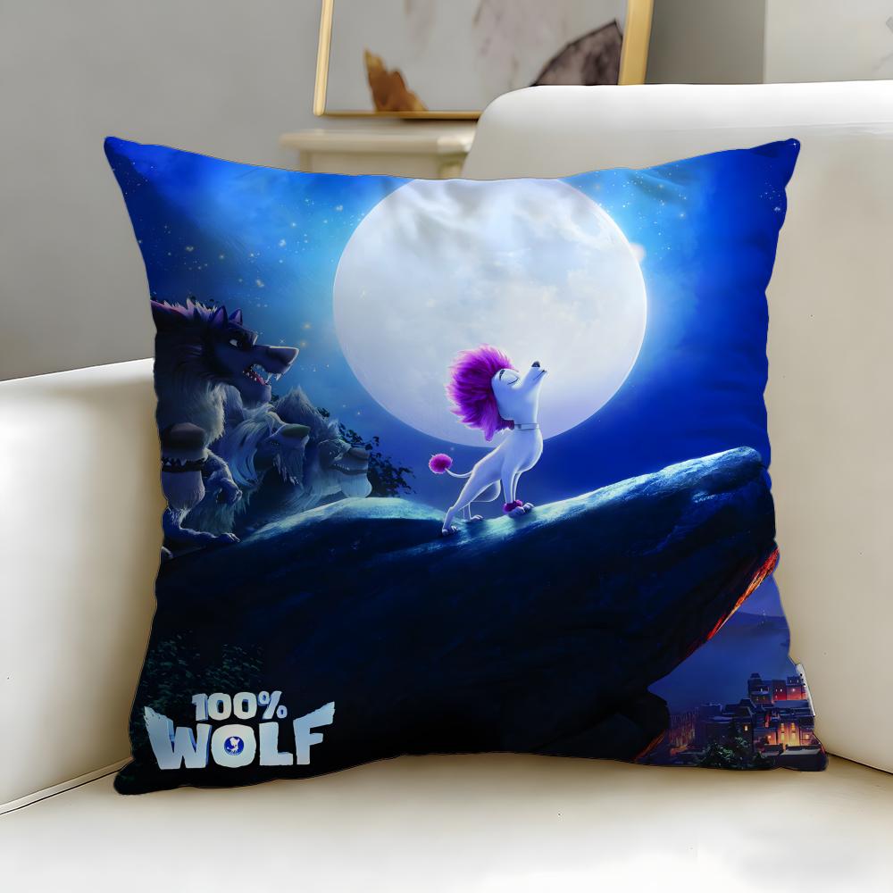 popular animated movie 100 Wolf Cushion Cover Soft  EasyWash Pillow Case  Versatile for Couch Bed Travel and Office
