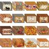 4/6/8Pcs Autumn Thanksgiving Pumpkin Maple Leaf Turkey Linen Placemat Dining Table for Kitchen Decor Linen Non Slip Table Mats