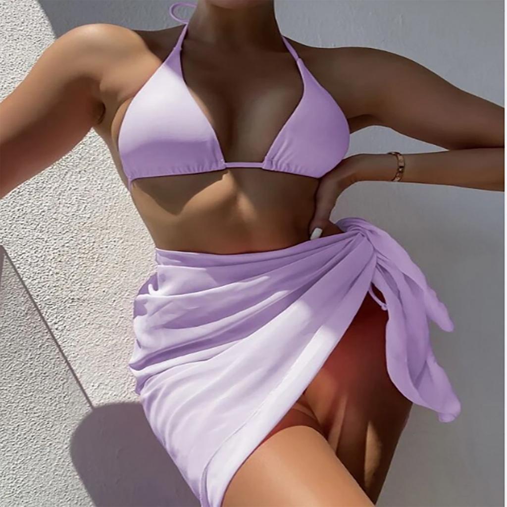 Women's Sexy Fashion Three-piece Tie-dye Print Swimsuit Bikini