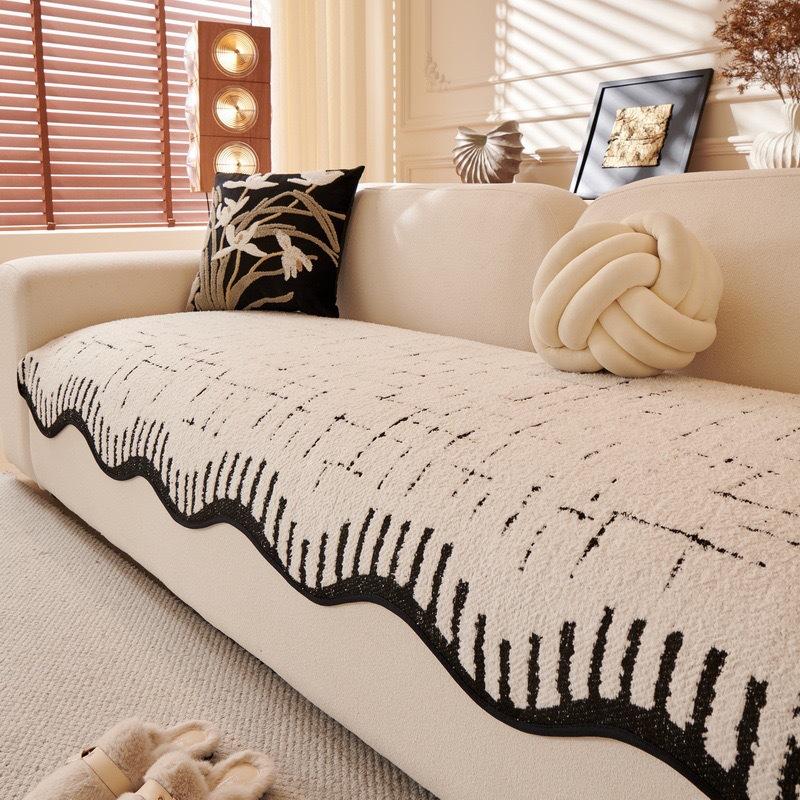 Creative Sofa Cushion Plush Thickened Non-Slip  Spring And Autumn New High-End Irregular Straight Row Seat Cushion Cover Cloth