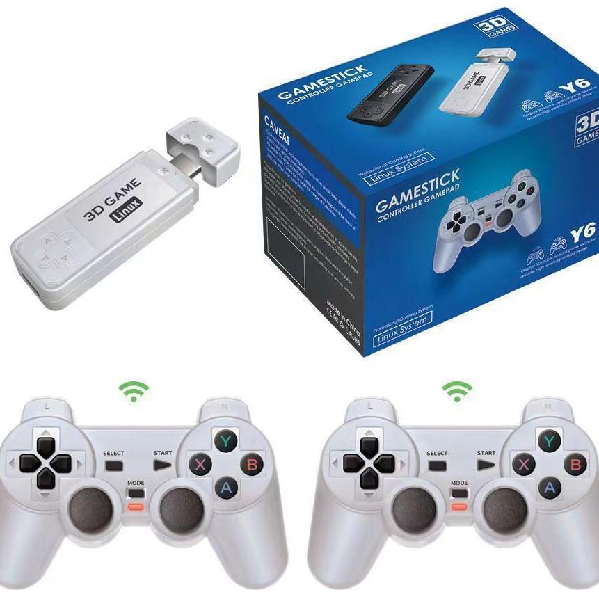 Y6 Y9 TV Game Console with HDMI HD & 2.4G Wireless Bluetooth Controller 3D Y6 Wireless Controller (No Cartridge, No Games)