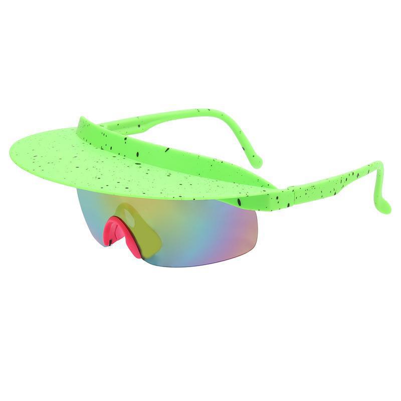 Men'S And Women'S Colorful Hats, Sunglasses, Personalized Brim Sunglasses, Large Frame Cycling Glasses