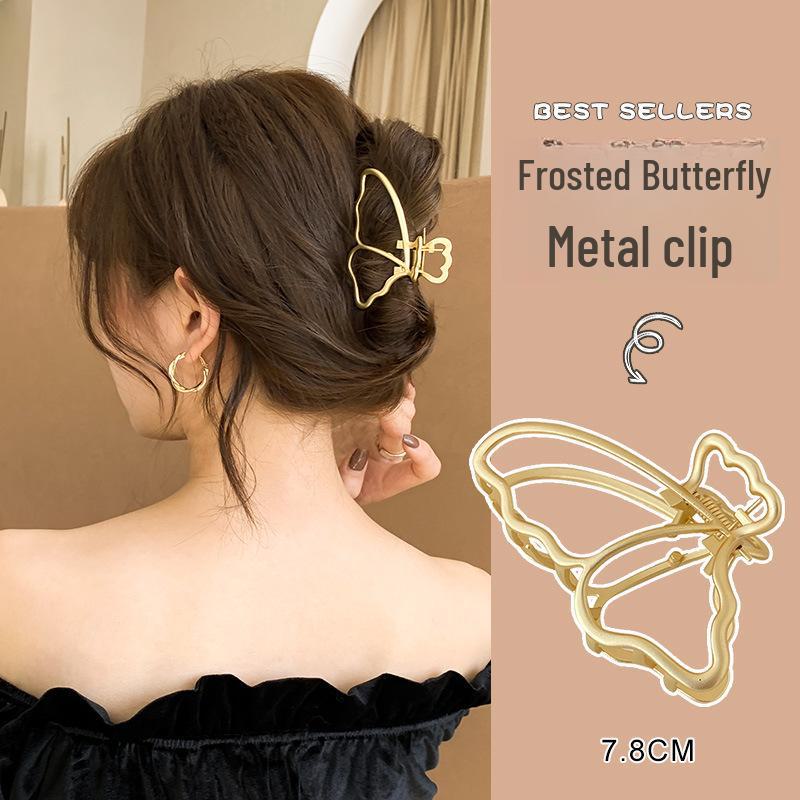 High-End Metal Shark Hair Clip - Elegant Hairpin Bow Accessory